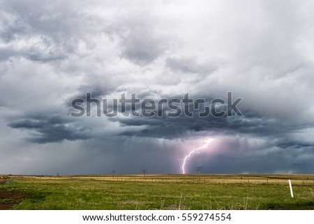 Summer thunderstorm with lightning