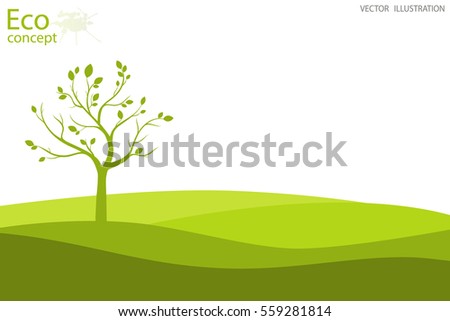 eco friendly. The concept of ecology with the background of the tree. Vector illustration.