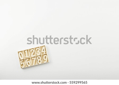 Wooden block numeric set  isolated over the white background