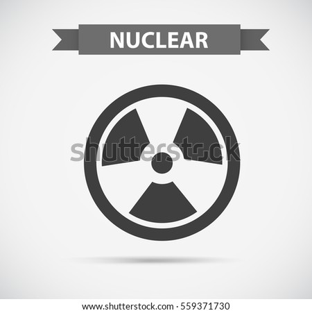 Nuclear icon in grayscale illustration