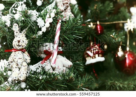 christmas tree decor in macro