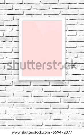 picture frame on brick wall background