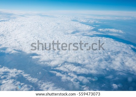Beautiful Clouds, a view from airplane window