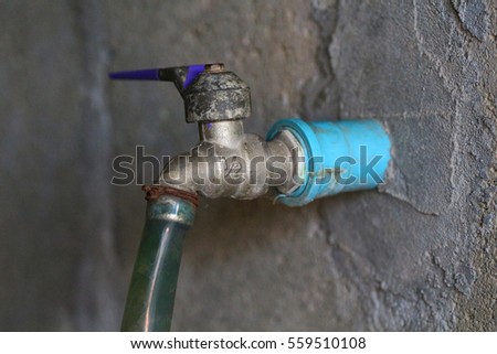 Image for old water valve closed, open, control systems, water.