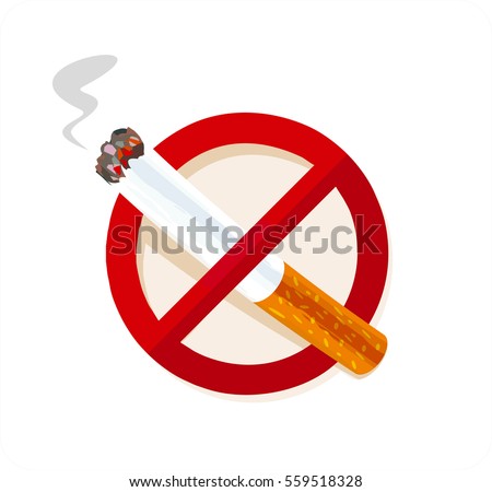 No Smoking Sign isolated on white. Smoking ban.