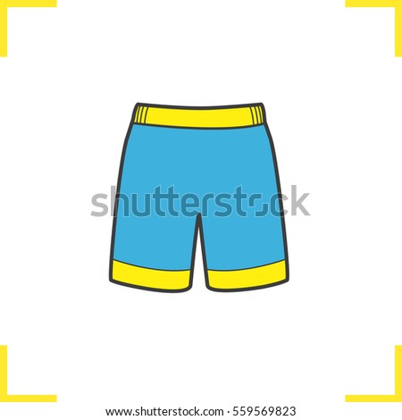 Swimming trunks color icon. Sport shorts. Isolated vector illustration