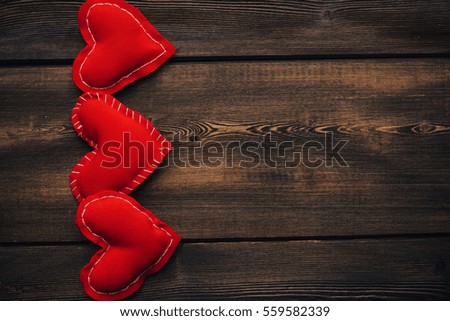 Red hearts for Valentine's Day
