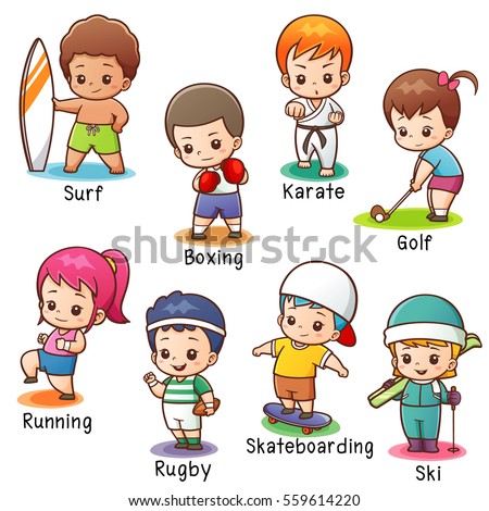 Vector illustration of Cartoon Vocabulary Sport character