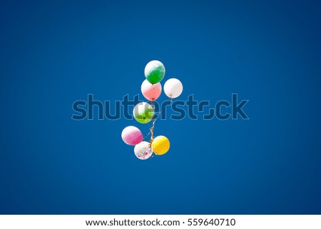 balloon with colorful on blue sky.