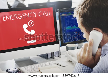 Emergency Call Urgent Accidental Hotline Paramedic Concept Royalty-Free Stock Photo #559743613