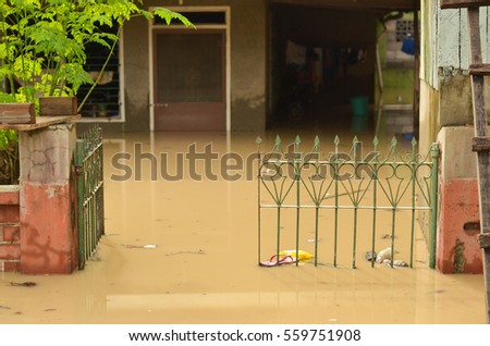 House flooded after a heavey rain photo