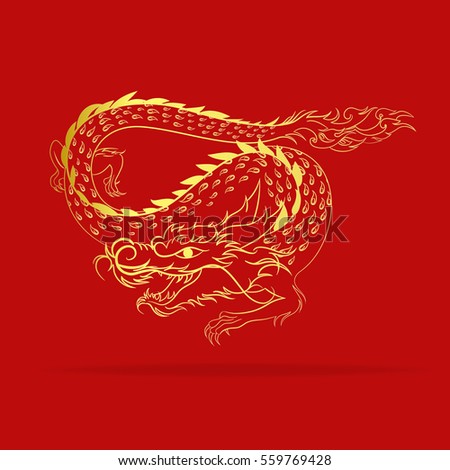 Red Dragon illustration design as background