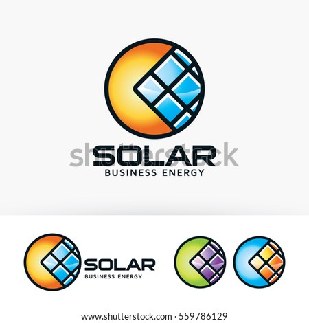 Solar energy logo design. Renewable energy logo concept. Vector logo template