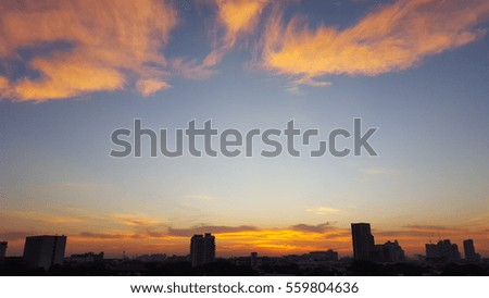 Morning Sunrise in city , sunrise with clouds.