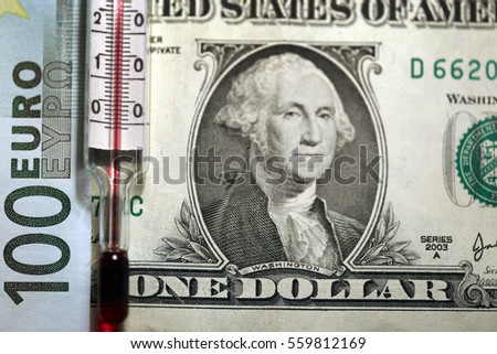 macro fragment banknote one US dollar, low depth of field  