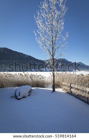 lake weissensee,winter in carinthia,austria