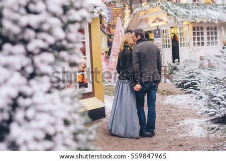 Love story romantic walking couple man and woman