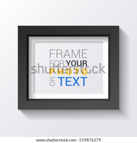 3D Frame. Realistic design. For picture or your presentations. Isolated on a gray background. Free space for text. Vector illustration.