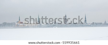 Riga city view, winter