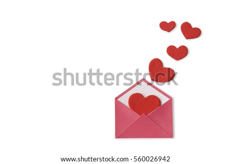 Love Letter Heart Floating Mail Correspondence Relationship Royalty-Free Stock Photo #560026942