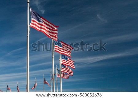 american flag at washington monument