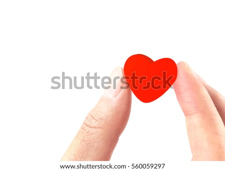 Hand holding a heart. valentine.