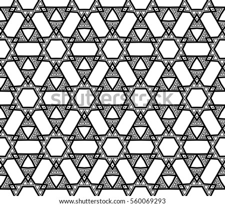 abstract seamless geometries pattern. White in black color. for wallpaper. design page fill. Vector illustration