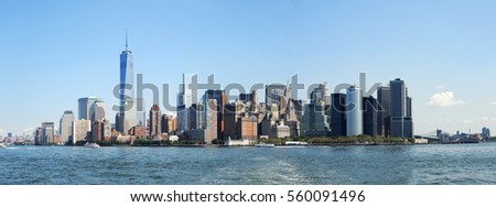 Manhattan skyline in the water front