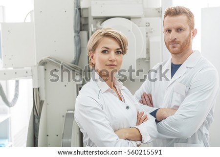 Assured doctors among medical equipment