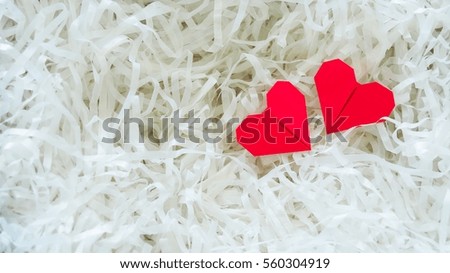 Paper red heart. Valentine's day concept.
