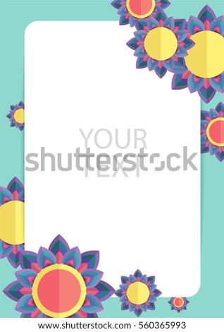 Paper background with flower ornament : vector Illustration