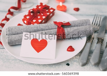 Valentines day table setting 