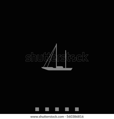 Simple flat sailboat icon.