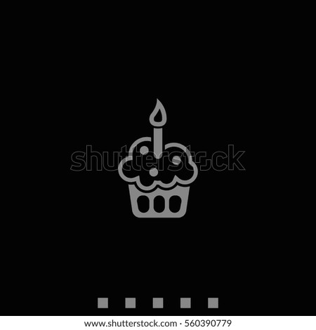 Cupcake with festive candle icon.