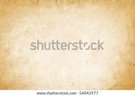 Grunge paper background with textured vintage ornaments