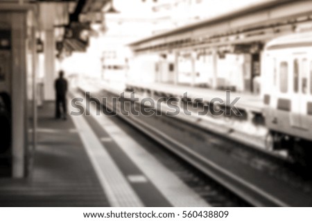 Blurred abstract background of train station