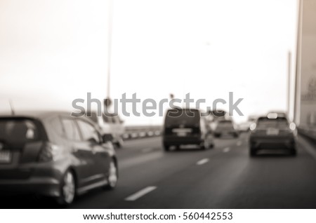 Blurred abstract background of car on highway