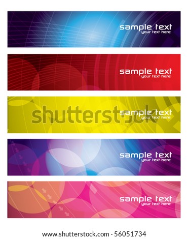 Colorful Abstract Banner Set