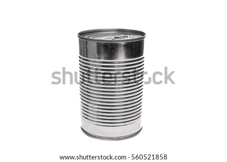 Big closed can tin of sheet white isolated