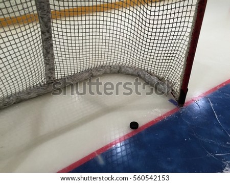 Ice hockey goal ice gate