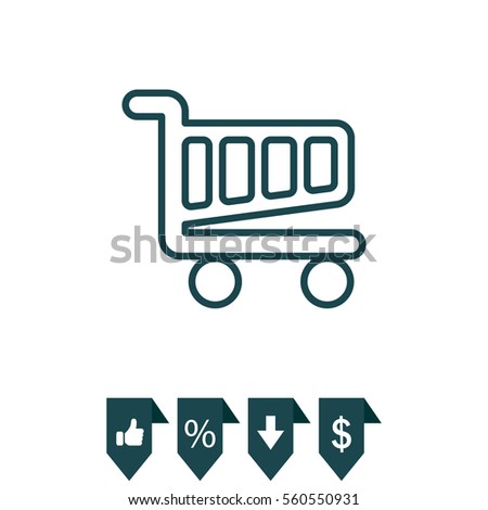 Vector shopping cart line icon
