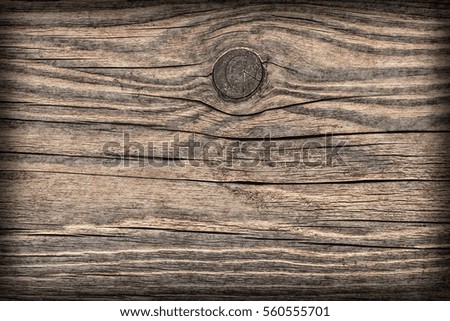 Old Weathered Rotten Cracked Knotted Coarse Wood Vignetted Grunge Texture