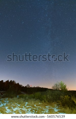 Astro landscape at the Palatinate Forest in Germany.
