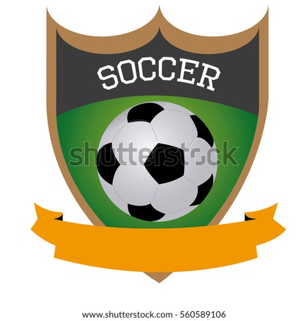 Isolated soccer emblem on a white background, Vector illustration