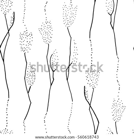 Seamless vector pattern with dot flowers for textile, ceramics, fabric, print, cards, wrapping
