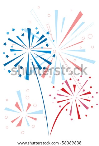 Vector firework in honor of Independence Day