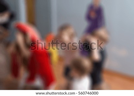 Children birthday party celebration themed blur background with bokeh effect