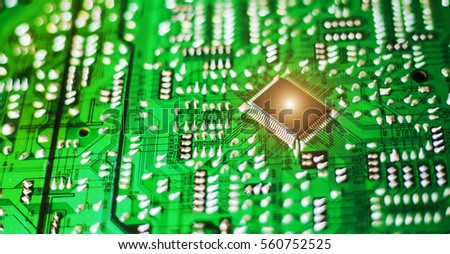 modern city diorama and electric circuit board, digital transformation, abstract image visual