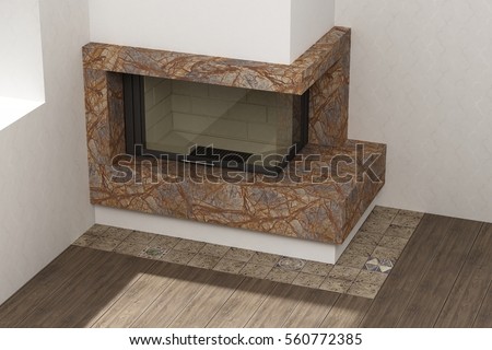 Respectable fireplace in the light home interior