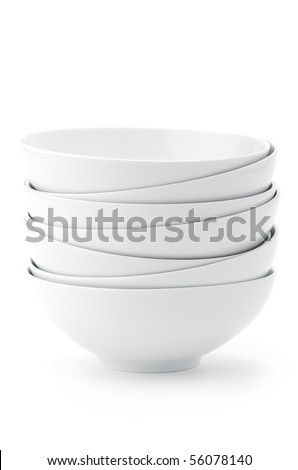Stack of white bowls